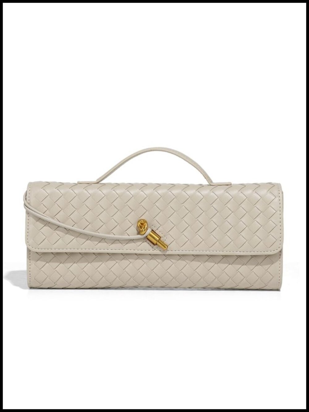 Woven Leather Crossbody Bag for Women, Adjustable Strap Clutch Satchel